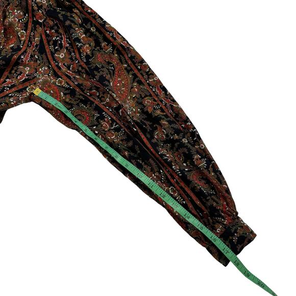 JONES NEW YORK Vintage Black Fall Paisley Skirt Set Size 8 High Neck Asymmetric - Picture 13 of 13